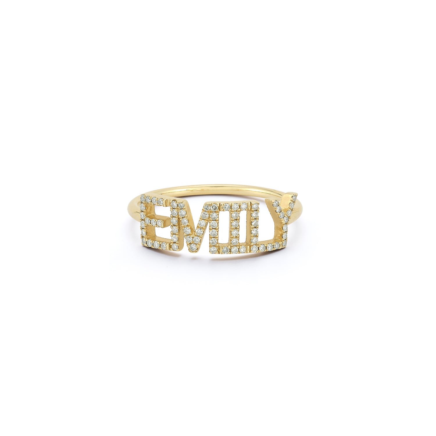 Initial Ring Custom - Custom Pave Script Name Ring 925