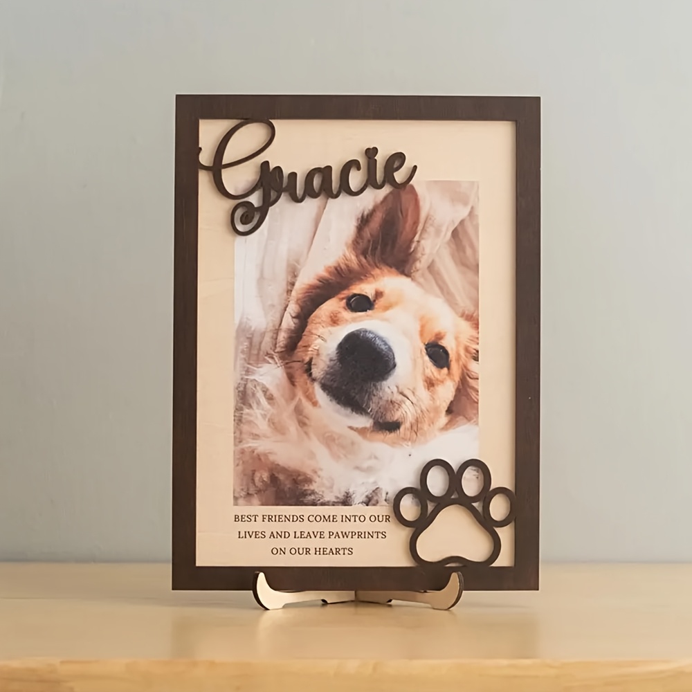 Pet Portrait Custom - Customizable Personalized Wooden Pet Photo Frame