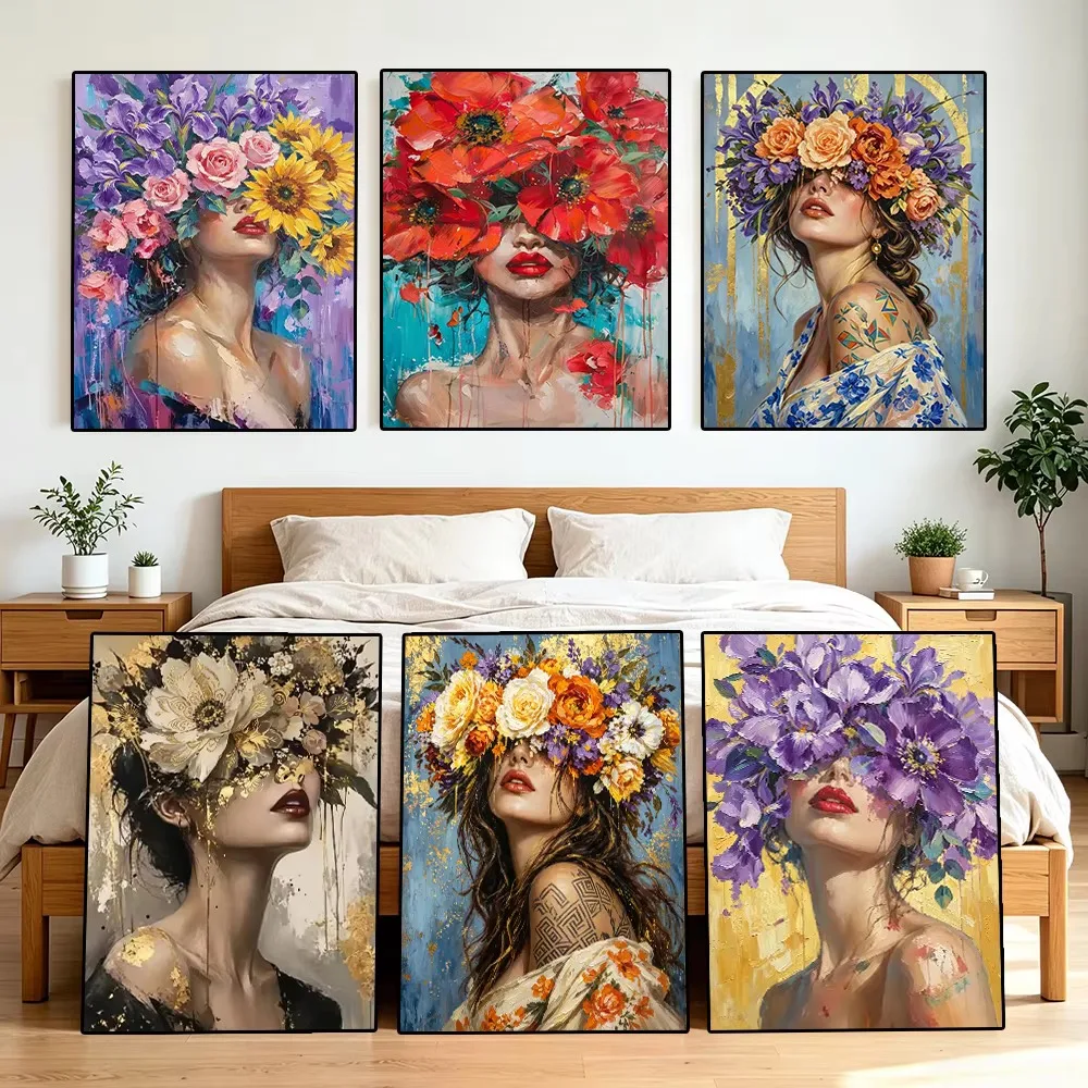 Photo Mosaic Print - Diamond Painting Abstract Woman With Flower