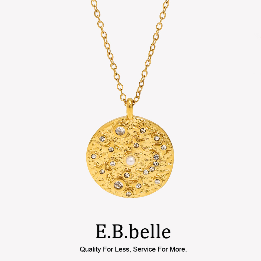 Birth Flower Necklace - E.B.belle Design Elegant Pearl Crystal Moon