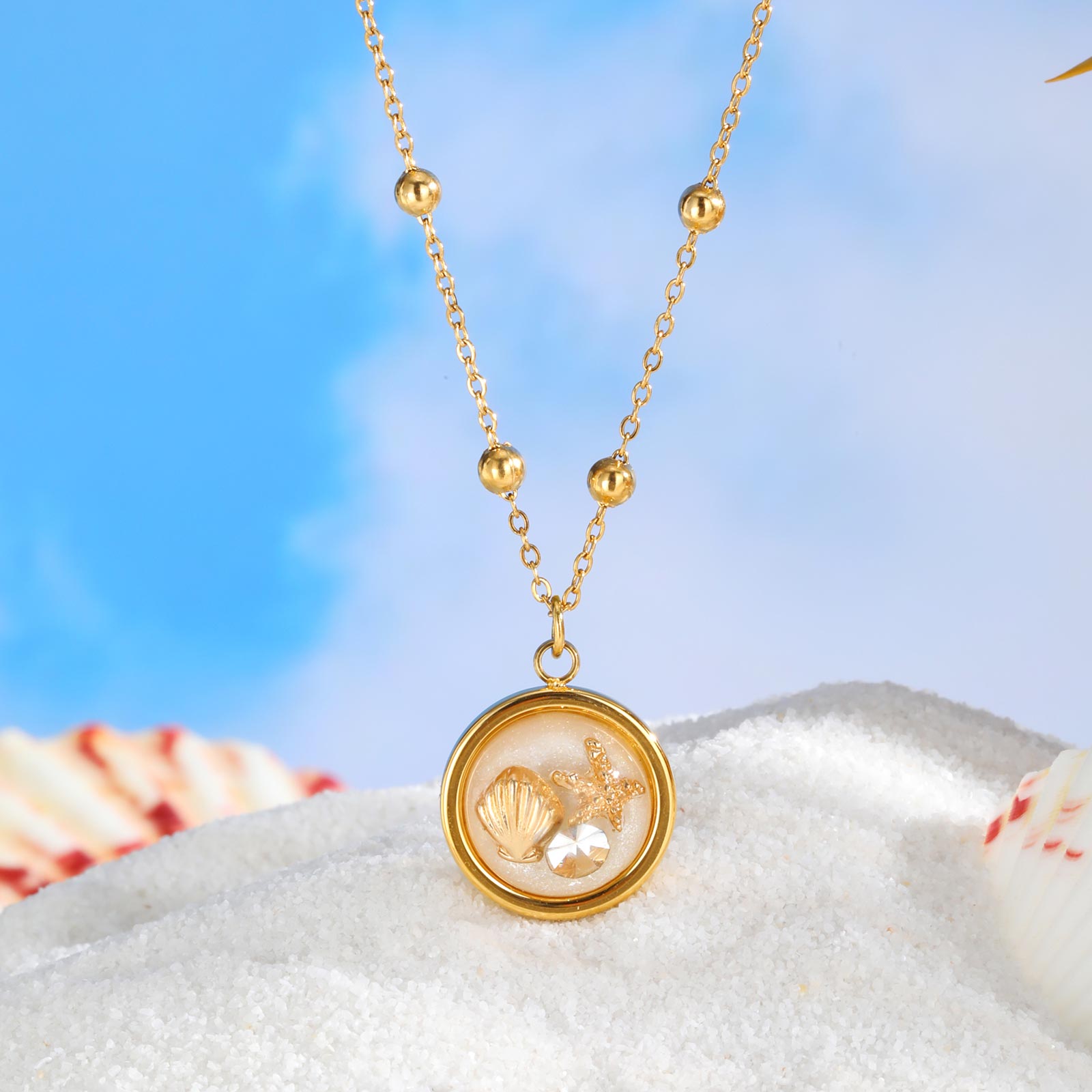 Women's Round Necklace with Sh - Birth Flower Necklace recension och pris