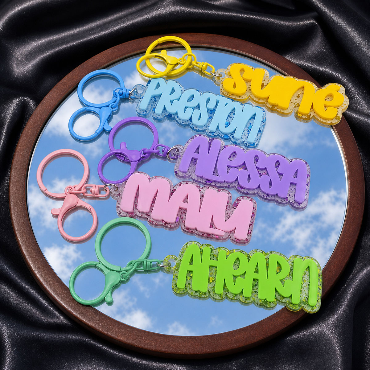 Custom Name Acrylic Keychain P - Initial Ring Custom recension och pris